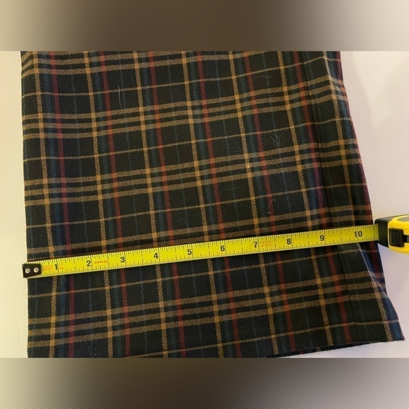 Vintage Y2K Max Studio black brown green plaid flared pants sz 12 academia - Picture 8 of 13